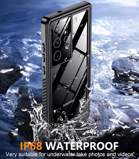 Temdan Waterproof Case for Samsung Galaxy S22 Ultra, Built-in Lens & Screen Protector, Full Body Shockproof, IP68