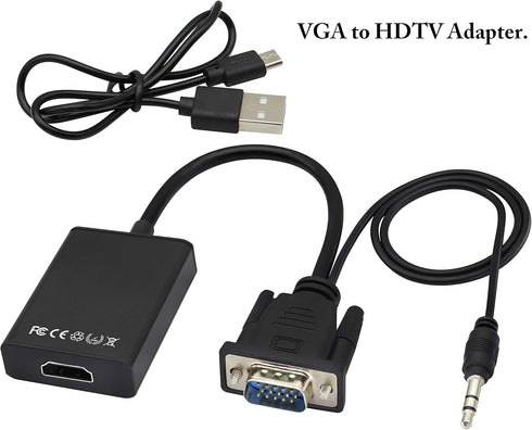 zdyCGTime 1080P VGA to HDMI Converter Adapter, Output VGA Male to HDMI Female Audio Video Cable Converter Adapter