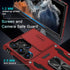 DEERLAMN Heavy Duty Shockproof Case for Samsung Galaxy S23 Ultra, Slide Camera Cover, Red Military Grade