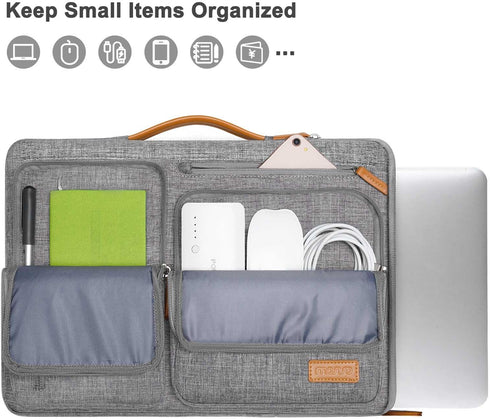 MOSISO 360 Protective Laptop Sleeve, Compatible with 17-17.3 inch Dell, HP, Lenovo, Asus, Side Open Bag with 4 Pockets