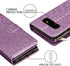 UEEBAI Wallet Case for Samsung Galaxy S10 Plus, PU Leather Magnetic Closure Handbag with Card Slots (Glitter Purple)