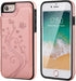 Vaburs Wallet Case for iPhone SE(2022) 5G/SE(2020)/7/8 - Embossed Butterfly Premium PU Leather with Card Holder