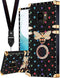 Loheckle Samsung Galaxy S9 Case for Women, Designer Square Case with Ring Stand Holder and Lanyard, Stylish Bees Luxury
