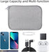 Electronics Organizer Travel Case, Cord Cable Charger Bag, Double Layers Tech Pouch with 5 Cable Ties, Grey
