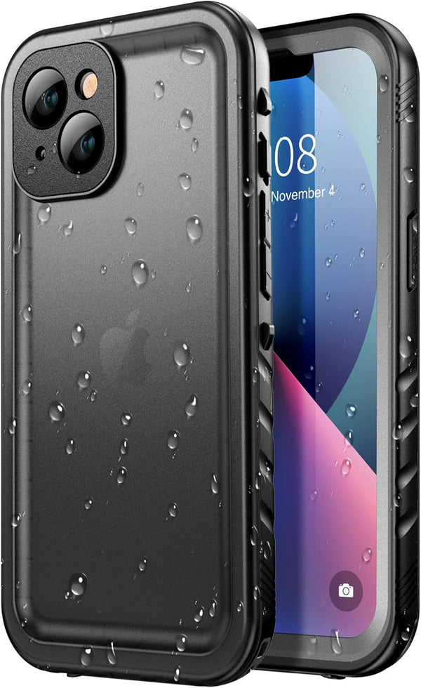 SPORTLINK Waterproof Case for iPhone 13, Heavy Duty Shockproof Dustproof Full Body Cover with Built-in Screen Protector
