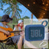 for JBL Go 4 Waterproof Bluetooth Speaker, Silicone Cover Case with Carabiner, Portable Protective Skin Case, Blue