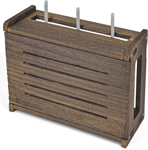 BEARUT Wooden Router Shelf Wall Mount WiFi Router Storage Box Modem Cable Router