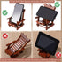 2 Kingdder Pcs Christmas Wood Cell Phone Stand Gifts Folding Chair Wooden Phone Holder Adjustable Office Cellphone