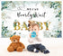 Tegeme Bear Baby Shower Backdrop, We Can Bearly Wait Watercolor Green Leaves Banner for Photography
