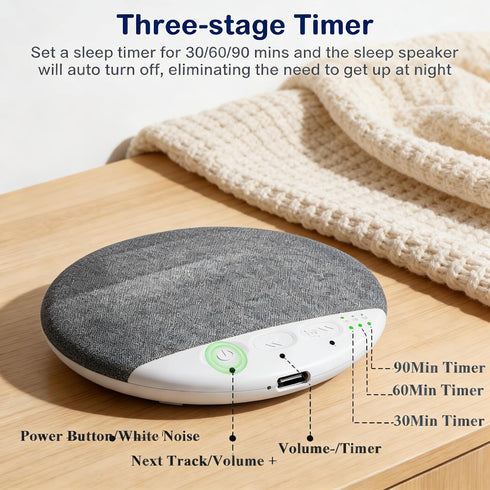 Generic Immersive Ultra-Slim Bluetooth Pillow Speaker for Sleeping, Ultra-Thin Bluetooth Sleep Aid Speaker with White