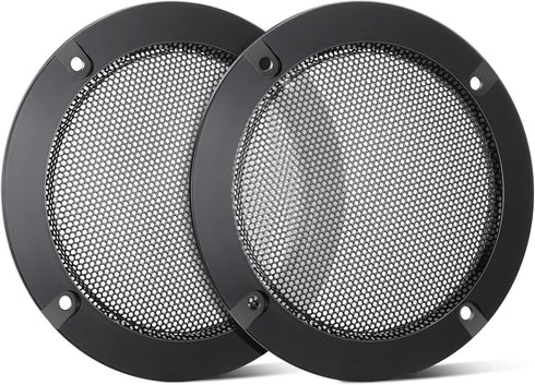 Facmogu 2PCS 6.5in Audio Speaker Mesh Cover with Black Wire Mesh & Metal Glossy for Loudspeaker