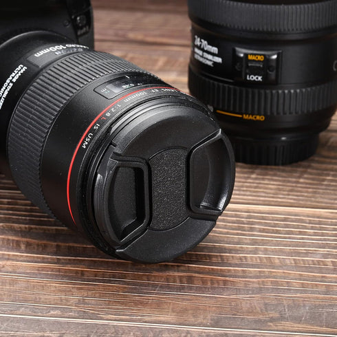 PATIKIL Camera Lens Cap, 4 Pack Center Pinch Front Cover with Cap String for 58mm Thread Lenses