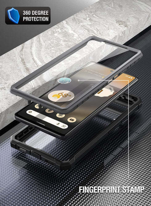 Poetic Guardian Case for Pixel 6A 5G, 6FT Drop Tested, Built-in Screen Protector, Full Body Hybrid Shockproof