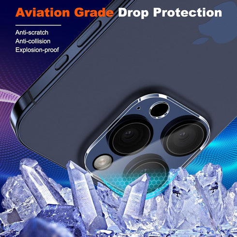 Ultra HD Tempered Glass Lens Protector for iPhone 15 Pro & Pro Max - 3 Pack, Anti-Scratch, Easy Install, Case Friendly.