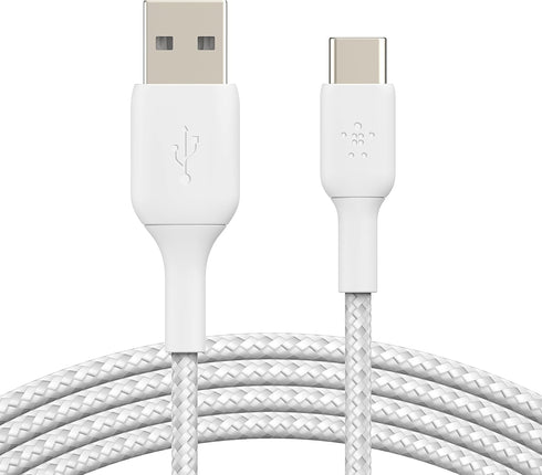 Belkin 3.3ft Braided USB-C to USB-A Cable - Compatible with iPhone 15, Samsung Galaxy, Pixel, iPad Pro, Nintendo Switch