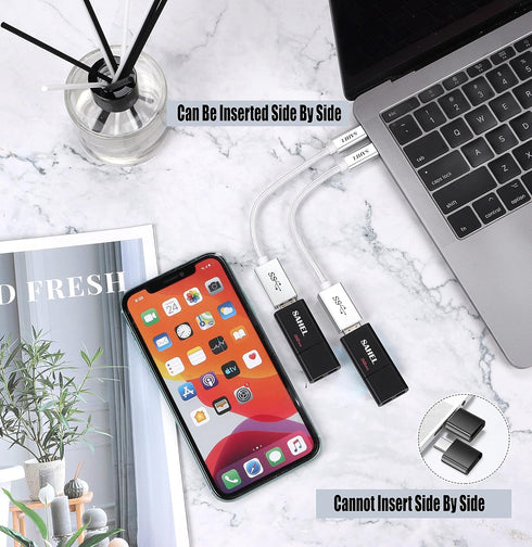 USB C to USB Adapter (2-Pack), USB Type-C to USB 3.0 OTG Converter, Thunderbolt 3 to USB Female Adapter, Compatible