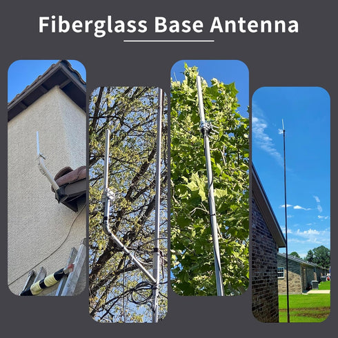 UAYESOK 400-470mhz 17 inches SO239 UHF Fiberglass Mobile Radio Antenna, GMRS Base Antenna, Connector for Ham Radio