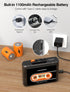 Gracioso Cassette 1100mAH Cassette Cassette Bluetooth Tape Player with Rechargeable Battery, Compact Vintage Player