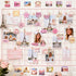 50 Pink Vision Board Stickers - Pcs Cute Aesthetic Travel Planner Scrapbooking Supplies Kit for Adults Women