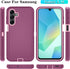 Qinmay A16 5G 3-Layer A16,WineRedPink Phone Case for Samsung Galaxy Case with HD Screen Protector, Heavy Duty