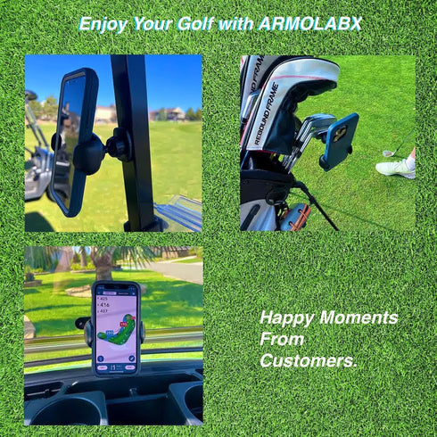 Upgraded Golf Cart Magnetic Phone Holder Mount, Big Phones & Thick Cases Friendly, Compatible with All Phones