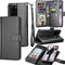 Tekcoo Wallet Case for Samsung Galaxy S20 Plus, Luxury PU Leather with Cash and Credit Card Slots - Black
