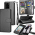 Tekcoo Wallet Case for Samsung Galaxy S20 Plus, Luxury PU Leather with Cash and Credit Card Slots - Black