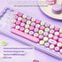 HongCai 65 Wired RGB Creamy Typewriter Keyboard. Percent Retro LED Membrance Gaming Keyboard. Small Ergonomic Optical