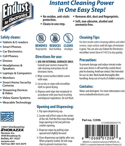 Endust For Electronics Anti-Static Screen & Surface Cleaning Wipes, 140 Wipes (Pack of 2) for Electronics