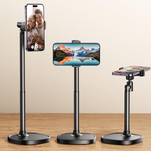 DIMONCOAT Cell Phone Stand for Desk, Angle Height Adjustable Phone Holder, Aluminum Alloy Universal Stand for iPhone 15
