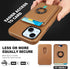 TUCCH Case for iPhone 15, Removable Card Wallet, RFID Blocking, Magnetic Wireless Charging, Brown, Compatible with