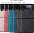 Samsung Galaxy Z Flip 3 5G Case - Galaxy Z Flip 3 Leather Phone Case with Hard Shockproof Back Cover Slim Durable