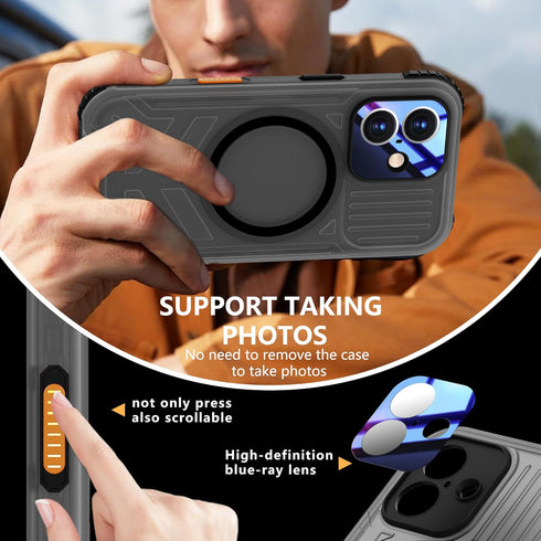 Mangix 17 IP68 17 for iPhone Case, Magnetic Compatible with Magsafe Built-in Screen Protector Full Body Heavy Duty