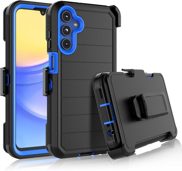 Njjex Rugged Case for Samsung Galaxy A15 5G, Heavy Duty Shockproof Locking Holster, Navy