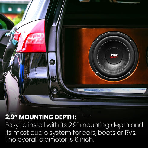 Pyle Car Vehicle Subwoofer Speaker - 6.5 Non-Pressed Paper Cone, 600 Watt Power, Foam Surround for Stereo Sound