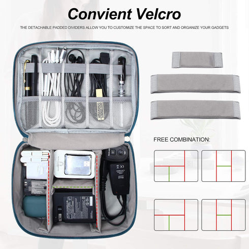 SELLYFELLY Electronic Bag Travel Cable Accessories Bag Waterproof Double Layer Electronics Organizer Portable Storage