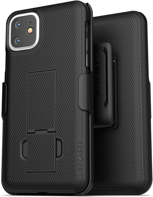 ENCASED 11 iPhone Belt Clip Case (DuraClip Series) Ultra Slim Cover with Holster (Black)