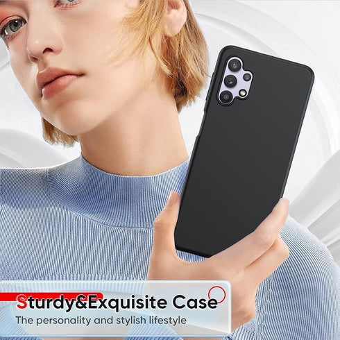 LeYi Samsung A32 5G Case, Galaxy A32 5G with 2 Pack Tempered Glass Screen Protector & Camera Lens Protector, Liquid
