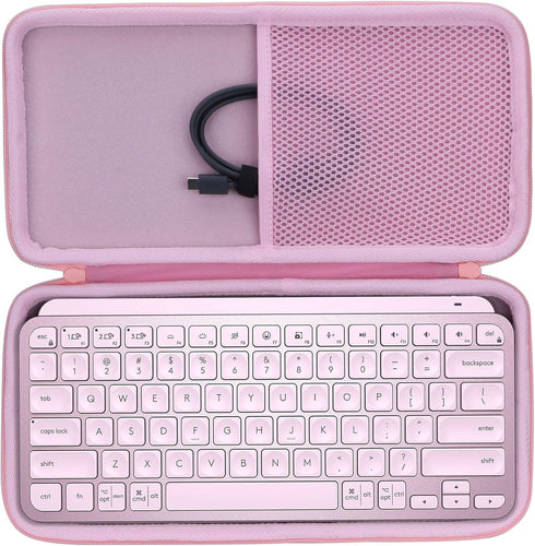 Hard Carry Case Compatible with Logitech MX Keys Mini Minimalist Wireless Illuminated Keyboard (Rose Case)