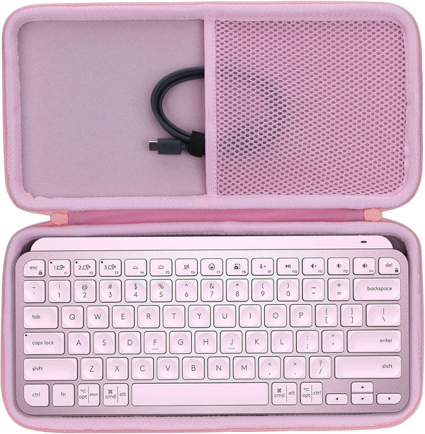 Hard Carry Case Compatible with Logitech MX Keys Mini Minimalist Wireless Illuminated Keyboard (Rose Case)