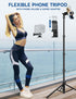 Tripod for iPhone, 71" Tall Phone Tripod with Remote Holder, Selfie Stick Cellphone Tripod, Phone Stand for Travel