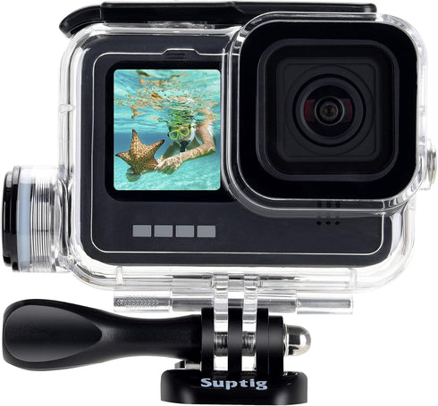 Suptig Waterproof Housing Case Waterproof Case Dive Case Charging Case Compatible for Gopro Hero 12 Hero 11 Hero 10 Hero 9 Black Waterproof 164Ft