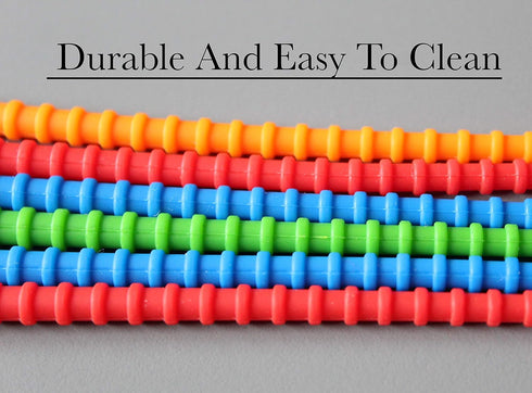 Multi Purpose Silicone Zip Ties, 20 pcs, 6 inch Cable Ties, Double Lock Twist Ties in Multi Color (Red, Blue, Green,