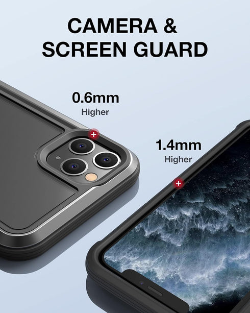 Raptic Shield for iPhone 11 Pro Max Case - Shockproof Protective Clear Case, Military 10ft Drop Tested, Black