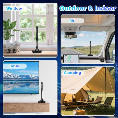 RIHYTFU 2026 16.5ft 4K 1080P TV Antenna Indoor for Local Channels, Antenna for Smart TV with Strong Magnetic Base, Long