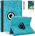 Case for iPad Air 1st Generation Models A1474 A1475 A1476, 360 Rotating Stand, Blue Embossed Flowers