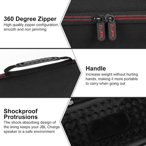 EVA Hard Case for JBL Charge 5 / Charge 4 Bluetooth Portable Speaker,Fit for JBL Charge 4 / Charge 5 Premium Travel Protective Carrying Storage Bag(Black)