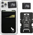Double Pocket Gecko Phone Wallet - Smartphone Adhesive Card Holder, Mobile Stick on Spandex Pocket (BLACK-WHITE)