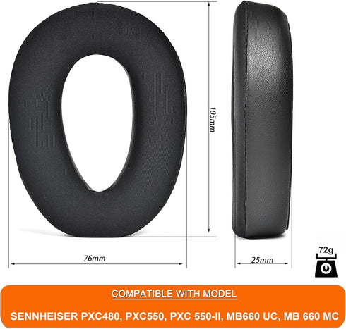 PXC550 Ear Pads, Cooling Gel Replacement Cover Cushions for Sennheiser PXC480 PXC 550 PXC 550-II Wireless Headset