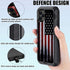 Compatible iPhone 12 Case with Screen Protector, Retro American Flag Design for Men Boys, 3-in-1 Heavy Duty Protection
